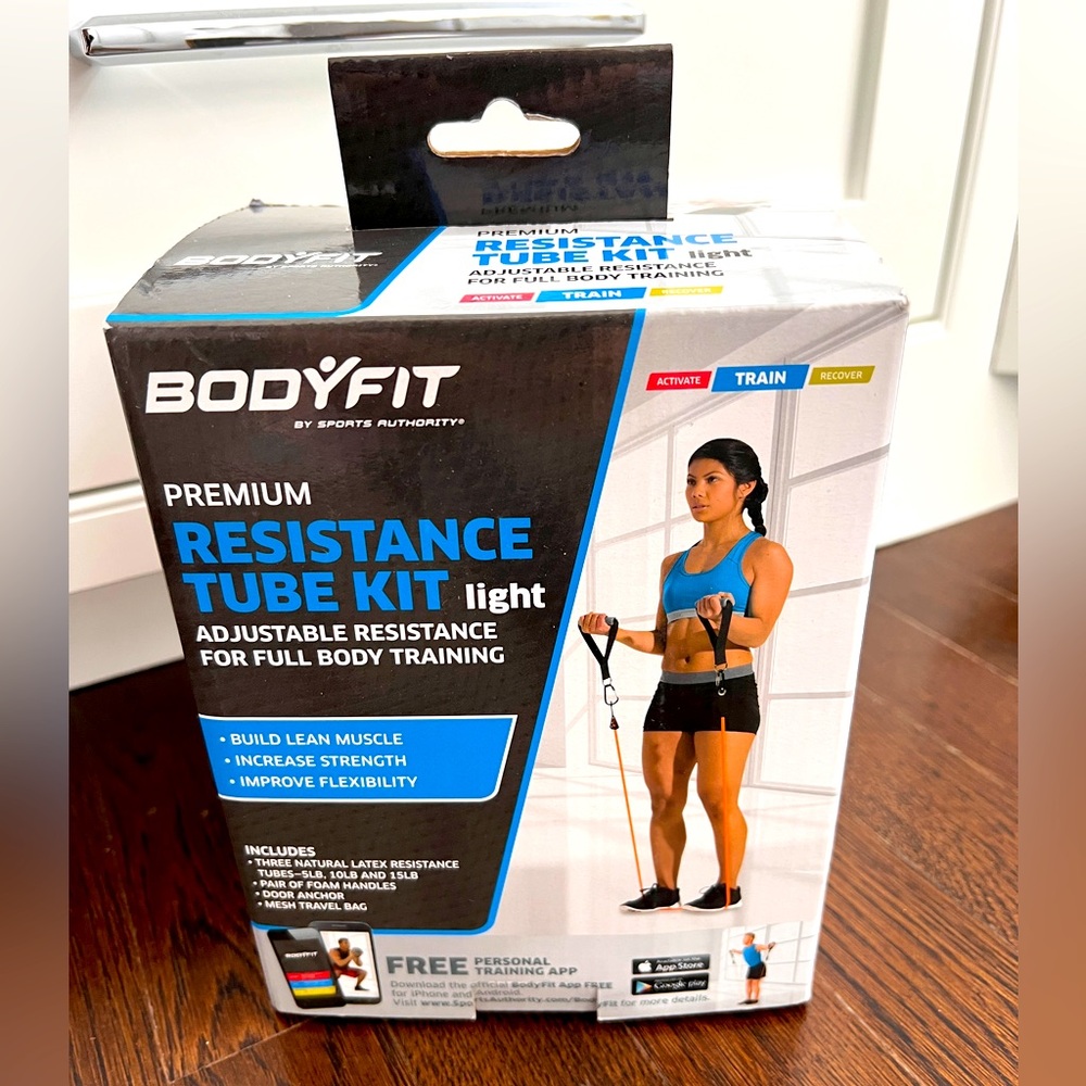 BodyFit Premium Resistance Tube Kit Light With Door Anchor Mesh Bag